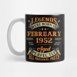 71st Birthday Gift Legends Born In February 1952 71 Years Old Mug